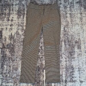 Worthington Women's Checkered Straight Leg Pants - Black and Brown